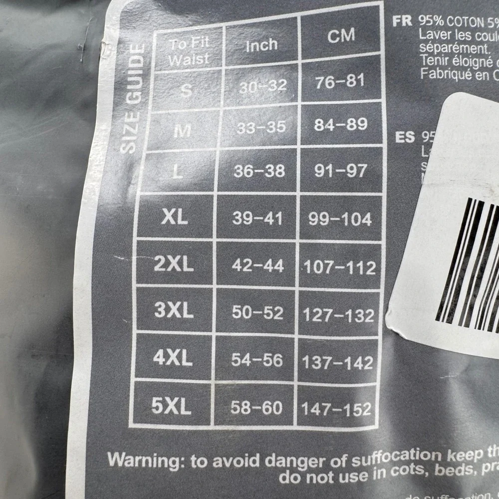 Natural Feelings Mens Boxer Briefs 5 Pack Black Grey Cotton‎ Stretch 3XL